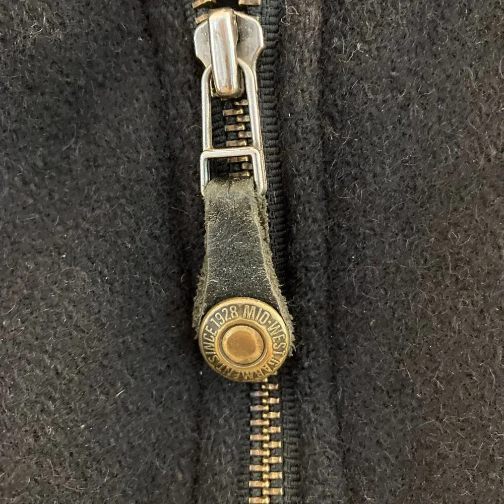 Black Wool Leather Bomber Vtg Jacket Southwest Graphic made in Canada - Picture 7 of 16